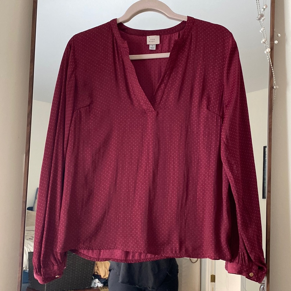 Wine colored long sleeved top